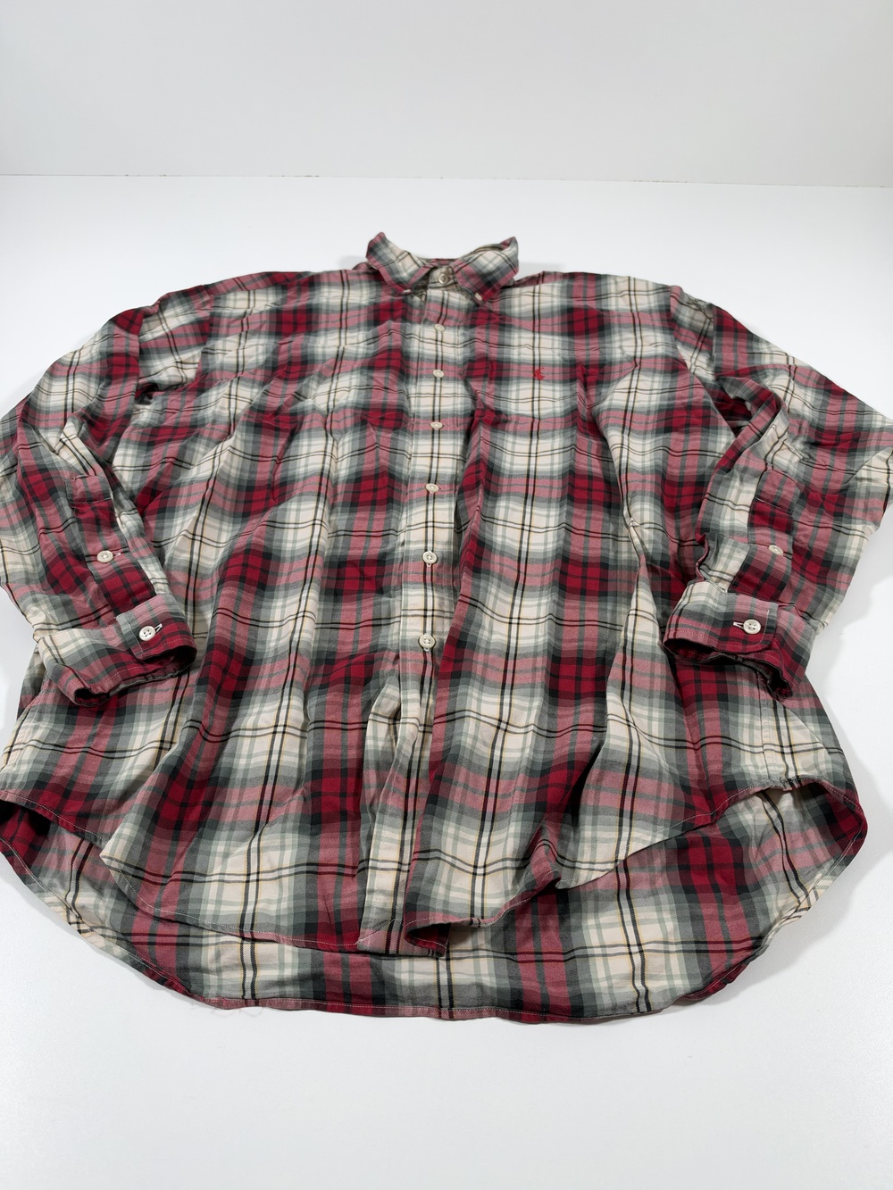 Ralph Lauren Blake Shirt Mens M Red Plaid Cotton Button Down Long Sleeve Pony
